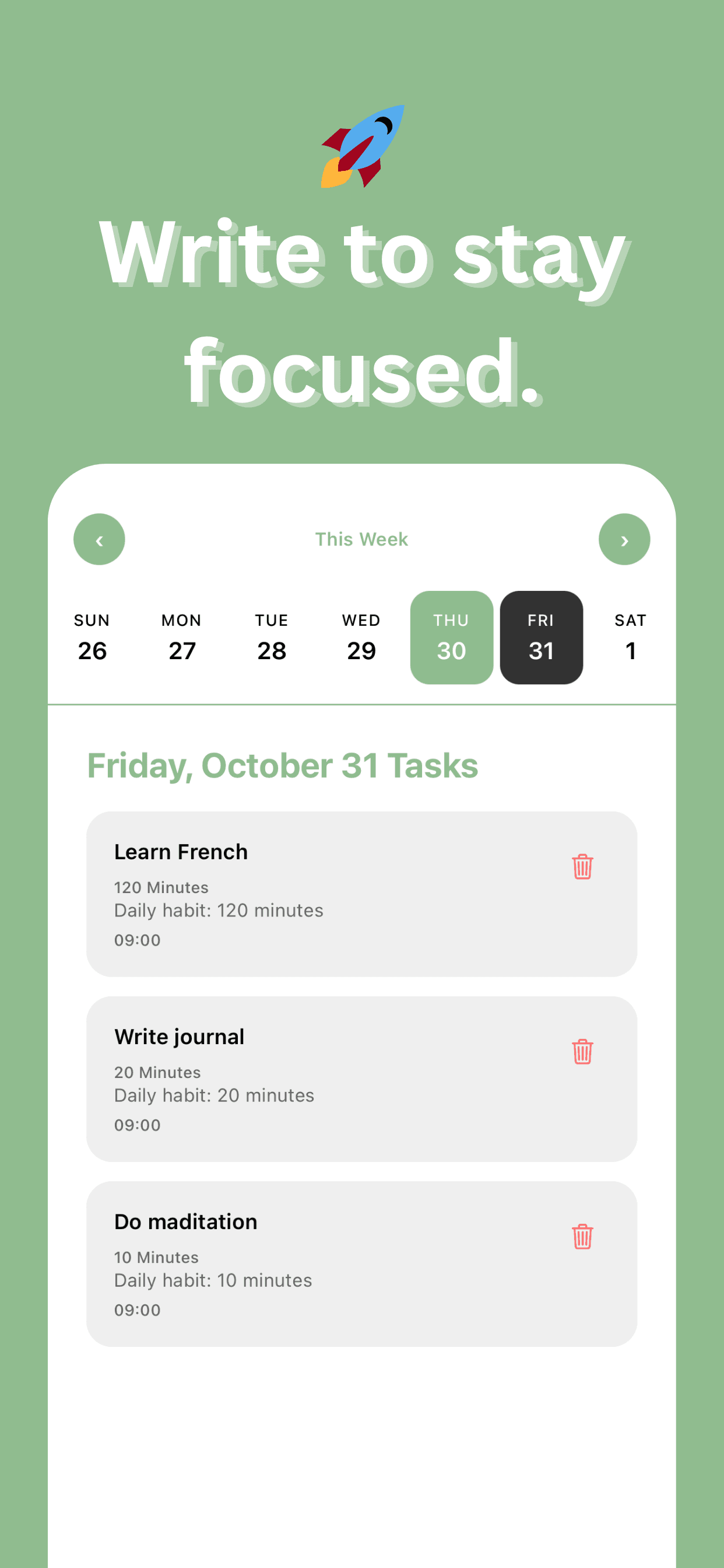 Create habit screen